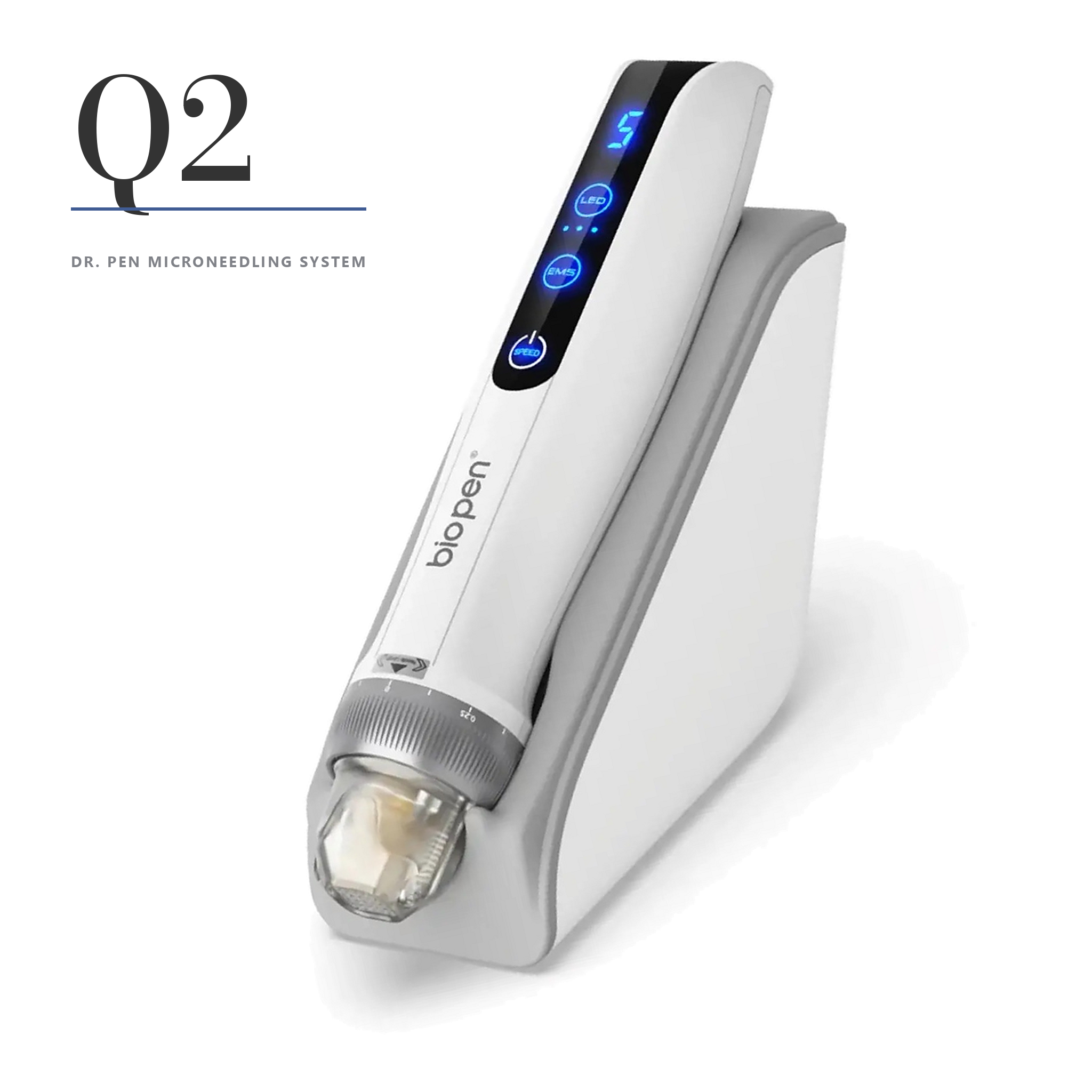 Bio Pen Q2 Microneedling Pen – Official Authorized Store | 3-in-1 EMS LED Light Therapy & 0-1.5mm Depth Control